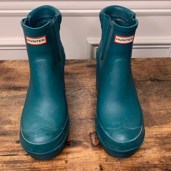 Hunter Original Block Heel Chelsea Rain Boots rare - Picture 2 of 7